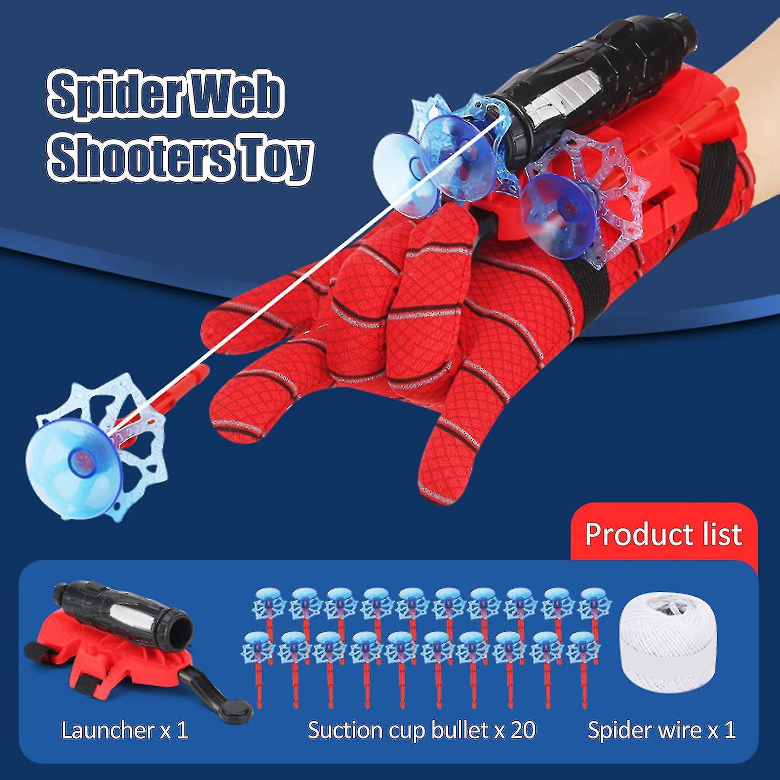 Gant de Lanceur Spiderman, 2 Set Gant de Cosplay en Plastique pour, gant de cosp Gant de Lanceur Spiderman, 2 Set Gant de Cosplay en Plastique pour, gant de cosp