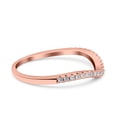 thumbnail image 2 of Contour Curved Half Eternity Band Ring Round Rose Tone CZ 925 Sterling Silver Size 4, 2 of 6