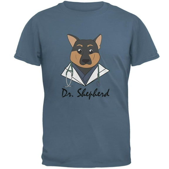 Doctor Shepherd German Dog Funny Cute Mens T Shirt Indigo Blue SM