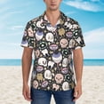 thumbnail image 2 of Fotbe cartoon cute Skull star Hawaiian Shirt for Men Unisex Summer Beach Casual Short Sleeve Cotton Linen Button Down Shirts-3X-Large, 2 of 5