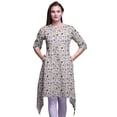 thumbnail image 1 of Bimba Hauts Imprimés Floraux Bouquet Violet & Roses pour Femmes Kurti Asymétrique Robe d'Été pour Filles TG, 1 of 6