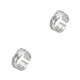 thumbnail image 2 of Qarigey Anillos ajustables Cosplay fiesta banquete viaje moda abierto cobre anillo mano joyería decoración regalo de cumpleaños Oro blanco 2piezas, 2 of 6