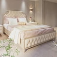 thumbnail image 3 of French light luxury INS wind solid wood bed soft cover art bed simple solid wood double bed My Lux Decor Round, 3 of 5
