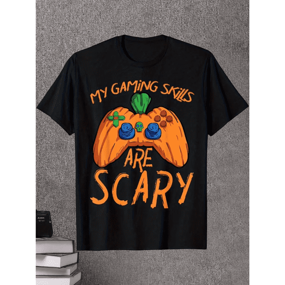 Halloween Boys T-Shirt Gaming Skills 100% Cotton Short Sleeve Tees Gift For Kids