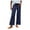 Blue, variant on Summer Pants for Women Linen Pants Women High Waisted Flare Wide Leg Capri Work Business Casual Ankle With Pockets Fit Large Elastic Leather for Track Workout Editor Casual Pant Beige S