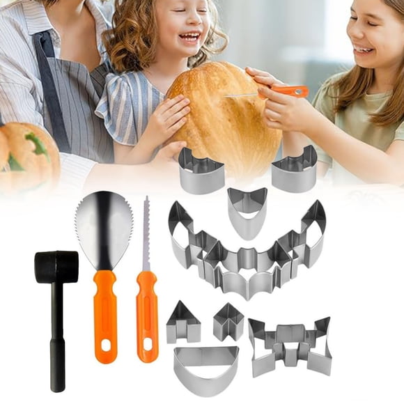 HUASHENG Pumpkin Carving Tool Set For Halloween Jack O' ， Halloween Pumpkin Carving Kit With Templates & Tools