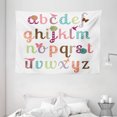 thumbnail image 1 of Letters Tapestry, Girly Feminine Typography Set Colorful Letters with Flowers Birds and Butterflies, Wall Hanging for Bedroom Living Room Dorm Decor, 80W X 60L Inches, Multicolor, by Ambesonne, 1 of 2