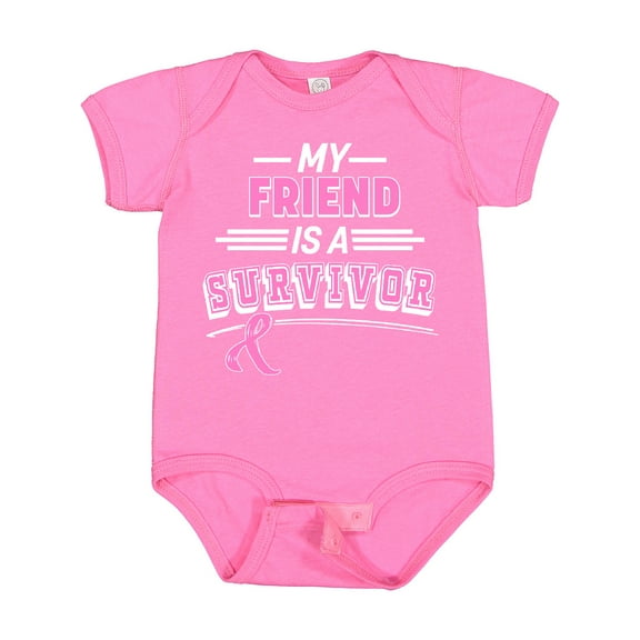 Inktastic My Friend is a Survivor Breast Cancer Awareness Boys or Girls Baby Bodysuit