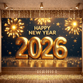 thumbnail image 4 of Decorative Design New Year Banner Colorful Theme Celebration Banner Balloon Decoration Fireworks Party Banner for New Year Party Festival Gathering Event, 4 of 5