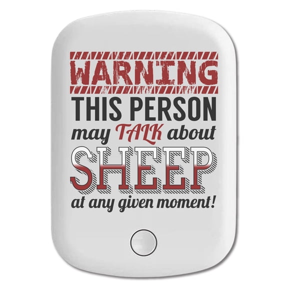 DistinctInk Magnetic Battery Pack, 10000 mAh Wireless Portable Charger with USB-C Cable, Compatible with MagSafe iPhone 14 / 13 / 12 Series - WARNING This Person May Talk About Sheep