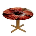 thumbnail image 3 of GOSMITH Table Cloth Round Table Cover Red Hibiscus Flower on A White Background Tropical White, 3 of 7
