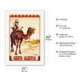 thumbnail image 2 of South Algeria - Nomad on Camel - Algerian Railway - Vintage Travel Poster by Roger Irriera c.1930 - Fine Art Rolled Canvas Print 27in x 40in, 2 of 4