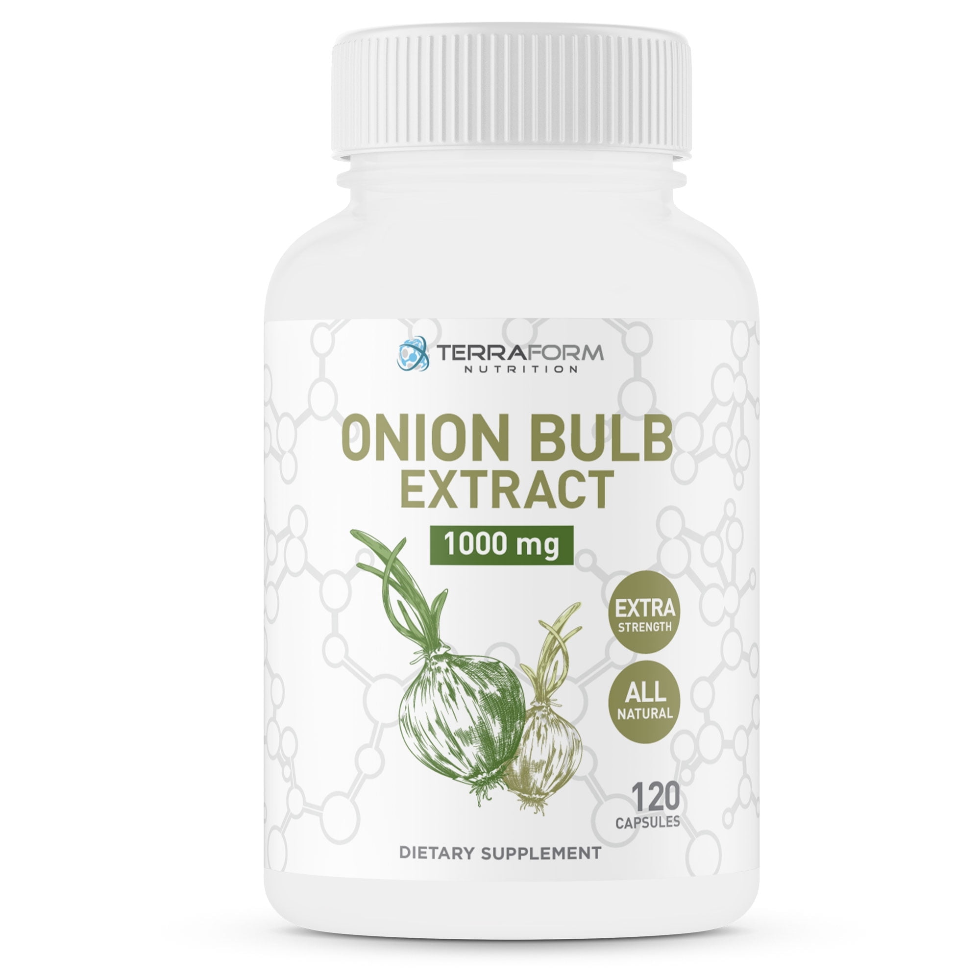 Premium Onion Extract Supplement - 120 Onion Capsules - 60 Day Supply - Dried Onion Bulb for Daily Wellness – Onion Supplement - 1000mg per Servings