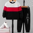 thumbnail image 2 of JUMEYU Baby Clothes Boy Winter Toddler Baby Boy Outfit Long Sleeve Sweatshirt and Pants Set 3 6 9 12 24 Months 2T 3T 4T (Wine,3-4 Years), 2 of 4