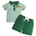 thumbnail image 2 of Trikvn Baby Boy Shorts Set Toddler Gone Fishing Shirt and Shorts Outfit 2-Piece Novelty Summer Outfit Fun Pattern Playwear for Vacation Everyday Wear Elastic Waist, 2 of 7