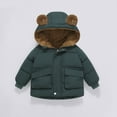 thumbnail image 2 of Ruyang Toddler Sherpa Fleece Jacket Baby Boys Girls Cute Bear Puffer Coat Winter Padded Warm Puffy Down Hooded Outerwear, 2 of 4