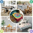 thumbnail image 4 of Colorful Tie Dye Mandala Pattern Rectangle Tablecloth 60"x84",Waterproof Polyester Rectangle Table Cloth, Wipeable Spillproof Polyester Tablecloth for Dining, Camping, Indoor and Outdoor, 4 of 5