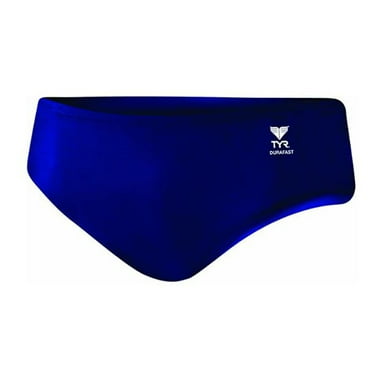 TYR Men's Durafast Elite Solid Racer Swim Suit, Navy, 28