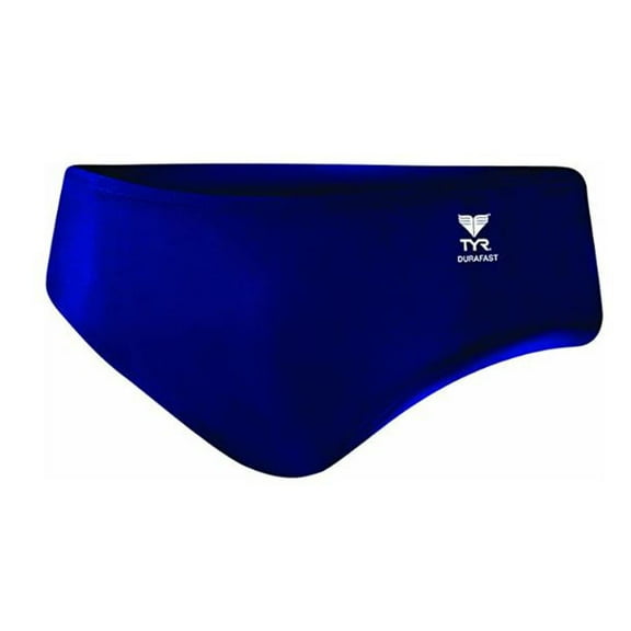 TYR Men's Durafast Elite Solid Racer Swim Suit, Navy, 28