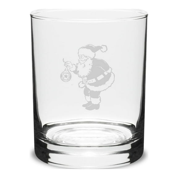 Santa 14 oz. Deep Etched Double Old Fashion Glass