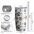 thumbnail image 6 of 20 Oz Chihuahua and Footprints Coffee Tumbler Double Wall Insulated Stainless Steel Water Bottle | Metal Reusable Thermoses Flask with Cup Cap | Leak & Sweat Proof with Anti-Dust Lid, 6 of 7