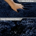 thumbnail image 3 of Bath Contour Rugs for Bathroom Non Slip, Microfiber Washable Large Bathroom U Shape Toilet Rug, Absorbent Shaggy Shower Floor Mat, 20" X 24", 3 of 6