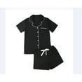 thumbnail image 3 of goowrom Ensemble Pyjama Femme Haut à Manches Courtes Couleur Unie/point/rayé, Pantalon Court, 3 of 8