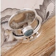 thumbnail image 3 of Solid 925 Aquamarine Natural Gemstone 925 Sterling Silver Ring,Silver Band Ring 925-Sterling Silver Ring,Spinner Ring Thumb Ring,Etsy cyber, 3 of 4
