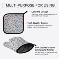 thumbnail image 3 of Yayeee Oven Mitts and Pot Holder Set of 2 Heat Resistant Kitchen Gloves Baking Hot Pad, Small Pink Flower, 3 of 5