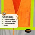 thumbnail image 5 of Pioneer Hi Vis Reflective Adjustable Safety Vest for Men & Women For Traffic & Construction - ID & Phone Pockets - Orange, 5 of 7