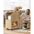 thumbnail image 5 of Cat Feeding Station with Bowls, Cat Food Table with Moving Wheels, Cat Bed Window Perch with Vertical Scratcher and Mat, 5 of 9