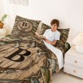 thumbnail image 3 of Castle Fairy Vintage Hunting Monogram B King Sheets 4pcs,Freshwater Duck Buck Layout Bedding,Wood Tan,1 Fitted Sheet,1 Flat Sheet and 2 Pillowcases, 3 of 6