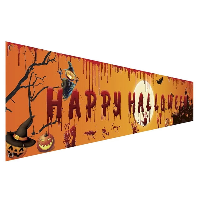 Cartel de halloween 98''x18 '' Feliz Halloween Banner Eventos Cementerio Decoración Bandera Colgante Estilo B Estilo B Magideal Cartel de halloween