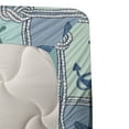 thumbnail image 3 of Ambesonne Anchor Fitted & Top Sheet Set with Shams, Ships Wheel Turquoise, Turquoise Navy, 3 of 4