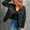 Black, variant on Women's Casual Corduroy Jacket - Long Sleeve Button-Up Coat with Flap Pockets, Lightweight Fall & Spring Outerwear