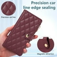 thumbnail image 6 of ELEHOLD Case for iPhone 13, Shockproof PU Leather Zipper Wallet Case with Card Holder & Crossbody Lanyard & Wrist Strap,Winered, 6 of 9