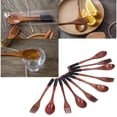 thumbnail image 4 of Wooden Dinner Utensil Set, Wooden Flatware Set Wooden Tableware Set Portable Soup Spoon  For Kitchen For Dinner For Restaurant For Household, 4 of 8