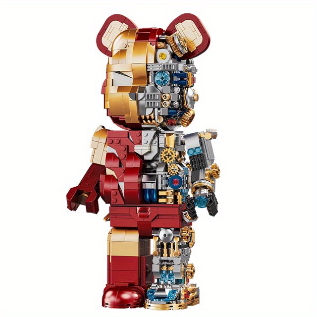 1647 Pieces Mecha Bear Building Block Kit, Mechanical Violent Bear Display Art Toy Model, Creative Collectible Gift For Adults/ Kids