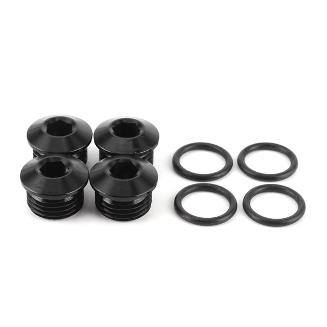 Prise de Tête Hexagonale Mâle -6 une Prise de Tête Hexagonale Mâle 6une Prise de Tête Hexagonale Mâle avec ORing Kit ORB Port Plug Aluminium Alliage Noir Anodisation