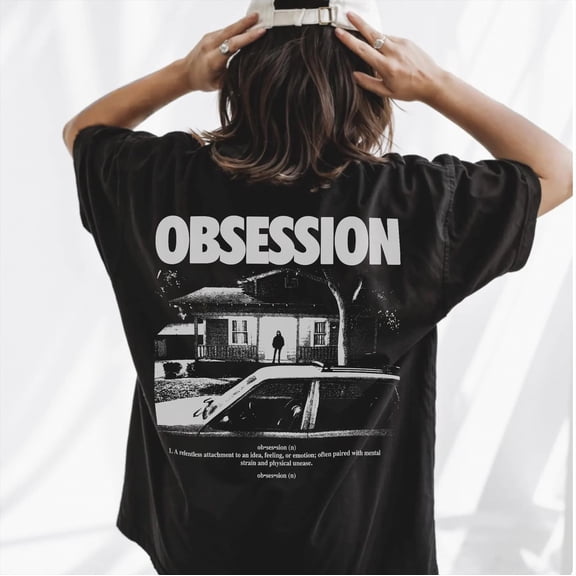 LOVETEE Vintage OBSESSION Movie T-Shirt, Frowning Nikki Graphic Tee, Gothic Horror Tee, Black S