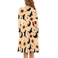 thumbnail image 3 of FKELYI Gothic Bats Women Dress Size S Soft Halloween Pumpkins Women Dress Long Sleeve Casual Elastic Women Dress Long Sleeve Party, 3 of 4