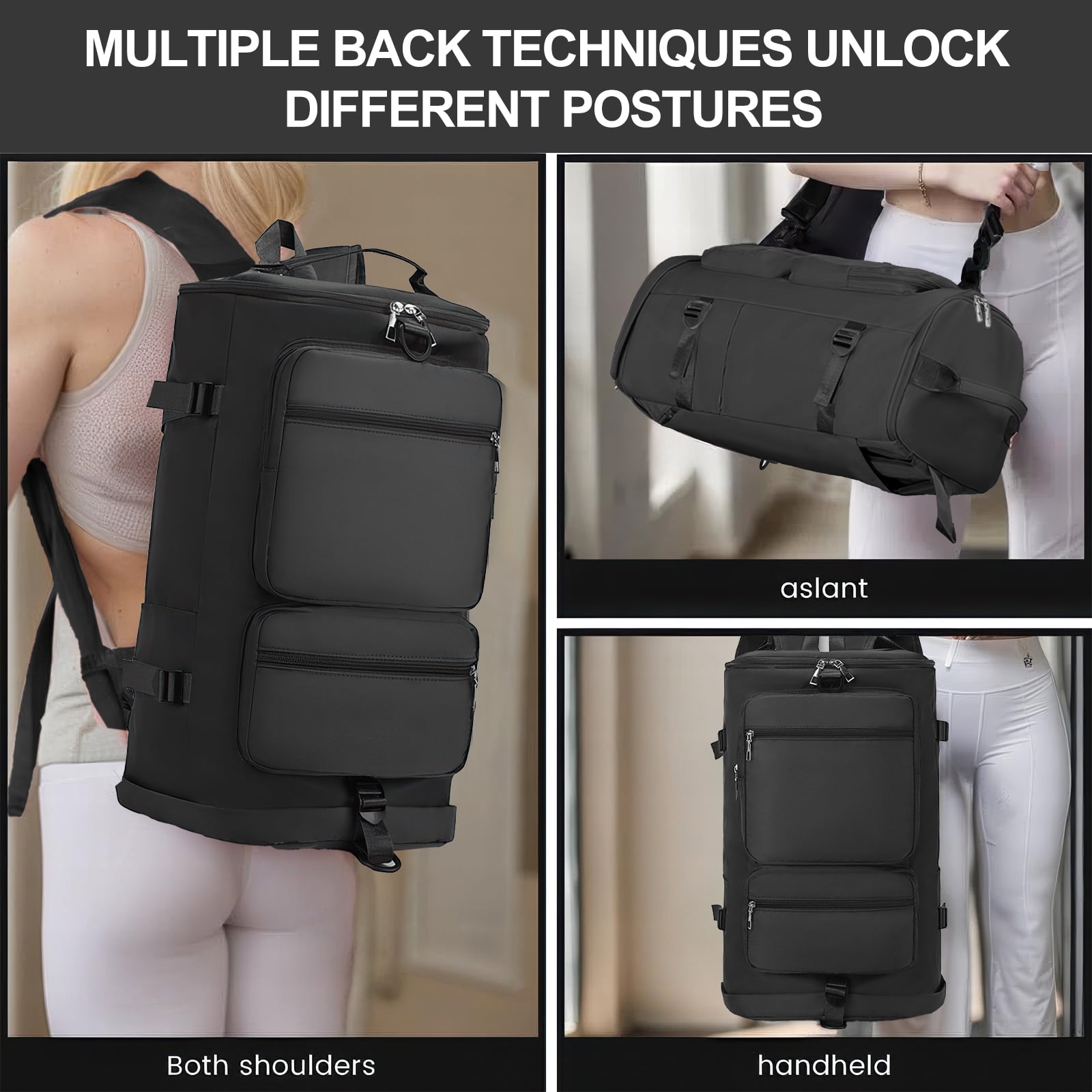 Gynky Duffle Bag Gym Bags Waterproof Sports Duffel Bags Travel Weekender Bag for Men Women Overnight Bag with Shoes Compartment