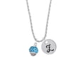 thumbnail image 2 of Delight Jewelry Silvertone Hot Blue Giraffe Print Spinner Silvertone Script Initial Disc - Z - Charm Necklace, 20"+3", 2 of 4
