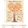 thumbnail image 4 of 5 Year Marriage Anniversary Blanket Gifts for Her Couple, Wood Gifts 5th Anniversary Wedding Gifts for Wife Husband, Throw Blanket 60"X 50", 4 of 6
