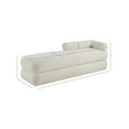 thumbnail image 3 of Meridian Furniture Kennedy Cream Faux Shearling Teddy Fabric Bench, 3 of 14