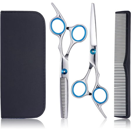 Hair Cutting Scissors Shears Kits, Professional Stainless Steel Hairdressing Shears Set Thinning Scissors for Barber/Salon/Home/Men/Women/Kids/Adults
