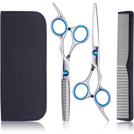 Hair Cutting Scissors Shears Kits, Professional Stainless Steel Hairdressing Shears Set Thinning Scissors for Barber/Salon/Home/Men/Women/Kids/Adults