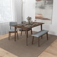 thumbnail image 2 of Alberta Modern Solid Wood Walnut Kitchen & Dining Room 4 Piece Furniture Set, 2 of 7