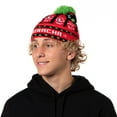 thumbnail image 4 of Sriracha Hot Chili Sauce Holiday Sriracha Bottle Winter Warm Graphic Knit Rib Knit Pom Pom Cuffed Beanie Cap Hat For Men, 4 of 8