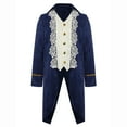 thumbnail image 5 of iiniim Boys Medieval Victorian Steampunk Jacket Renaissance Long Sleeve Embroidery Tailcoat Navy Blue 10, 5 of 7